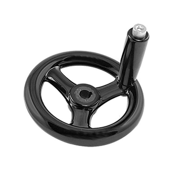 Uptell 12mm x 125mm Back Ripple Hand Wheel w Removable Revolving Handle 